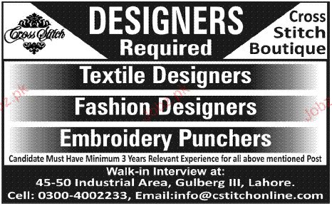 19 fashion designer Jobs in Karachi, Pakistan, October 2024.